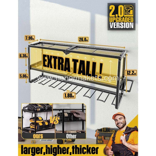 Power Tool Organizer for Tool Storage Drill Holder Wall Mount with Charging Station Tool Holder Garage Organization Storage Rack